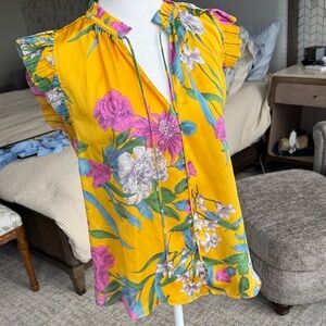 Current Air Floral Yellow Top